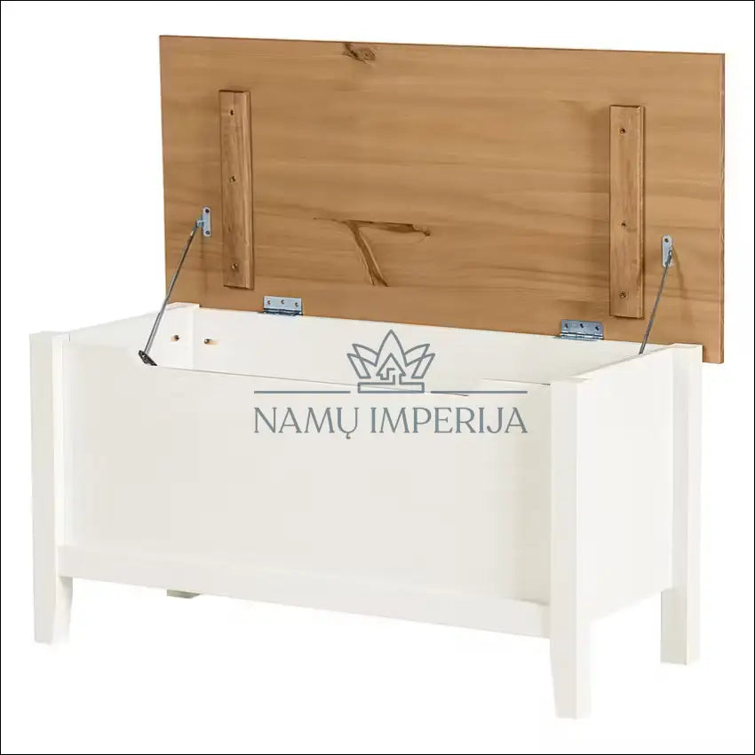 Medinė daiktadėžė KI1308 €65 Save 50% 50 100, __label:Pristatymas 1 2 d.d., batu suoliukas, color balta, ruda €50