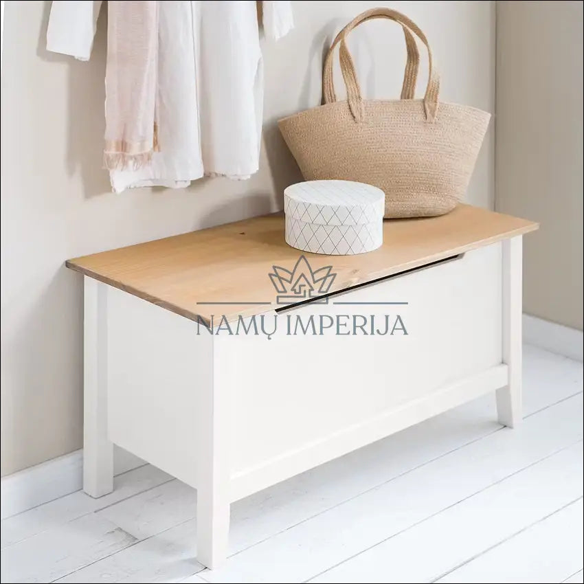 Medinė daiktadėžė KI1308 €65 Save 50% 50 100, __label:Pristatymas 1 2 d.d., batu suoliukas, color balta, ruda €50