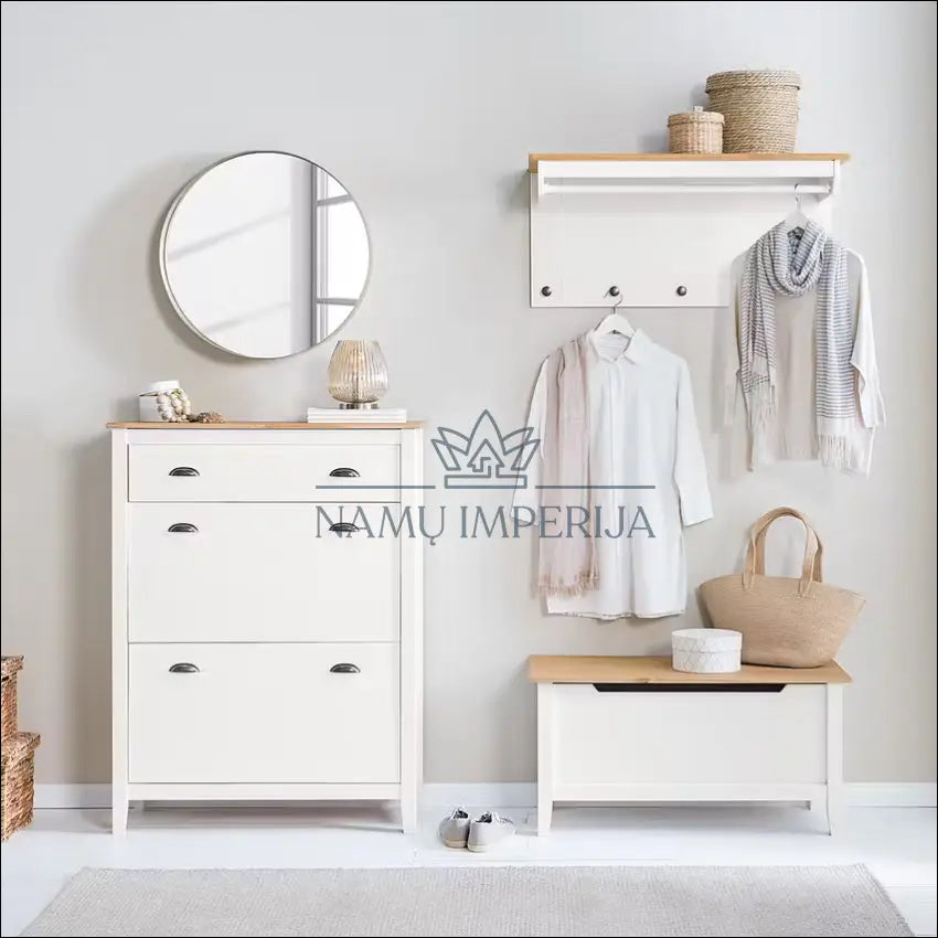 Medinė daiktadėžė KI1308 €65 Save 50% 50 100, __label:Pristatymas 1 2 d.d., batu suoliukas, color balta, ruda €50