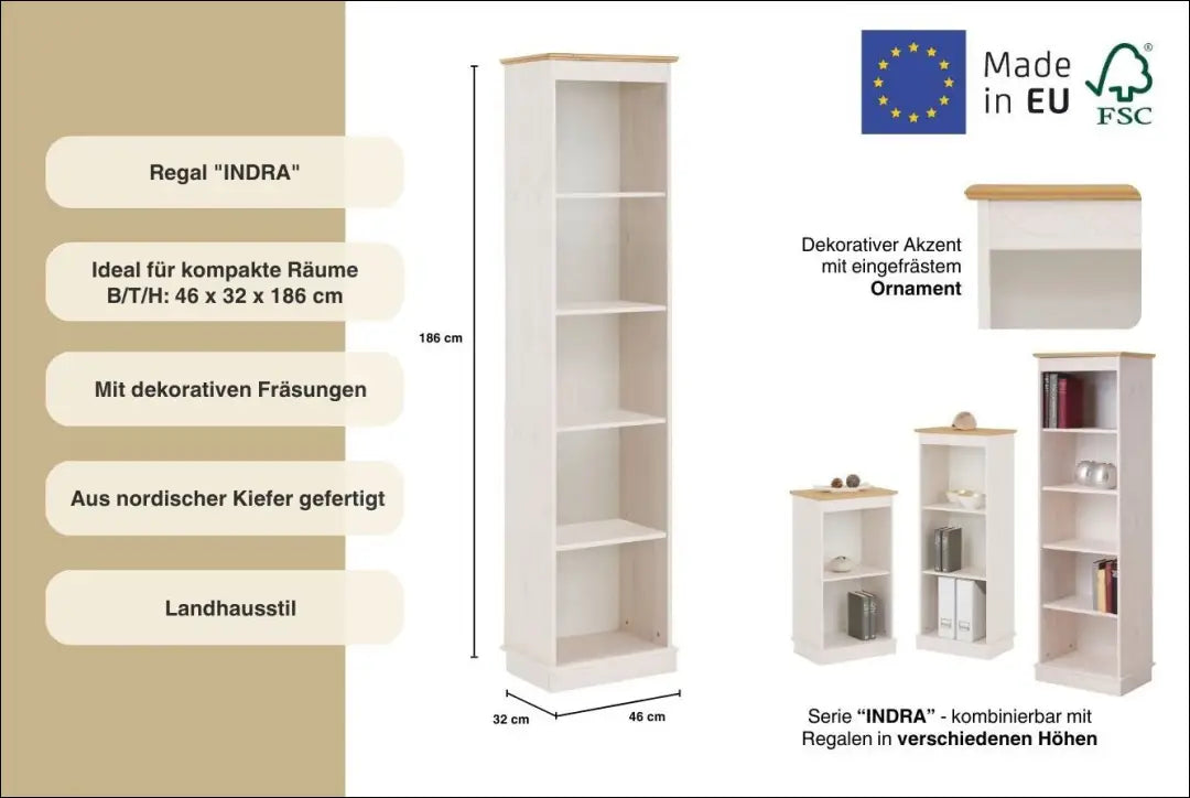 Medinė pastatoma lentyna SI2315 - €140 Save 50% 100-200, __label:Pristatymas 1-2 d.d., biuro-baldai, biuro-lentynos,