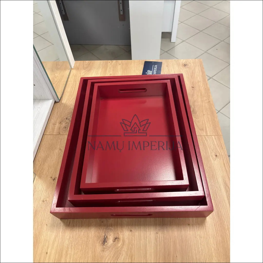 Medinių padėklų komplektas (3vnt) DI9765 - €15 Save 75% __label:Pristatymas 1-2 d.d., color-raudona, material-mediena,