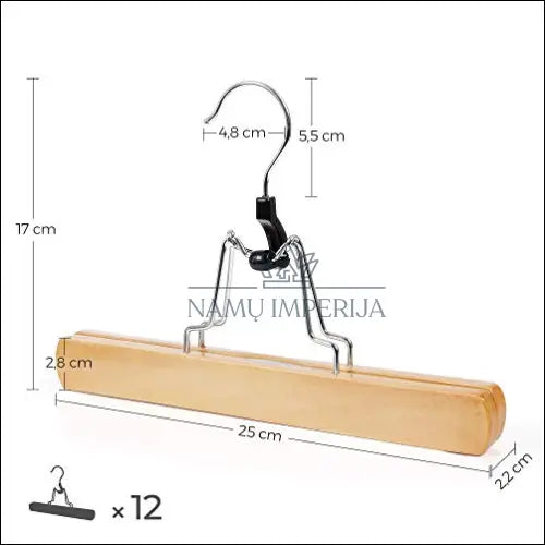 Medinių pakabų komplektas sijonams (12 vnt) SM1405 - €60 Save 30% 50-100, __label:Pristatymas 5-14 d.d.,