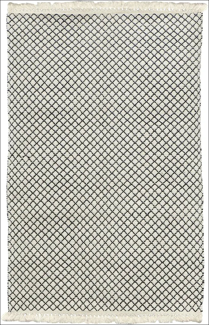 Medvilnės kilimėlis RU1627 - €49 Save 50% 25-50, __label:Pristatymas 1-2 d.d., color-juoda, color-kremas, Dydis-60x90