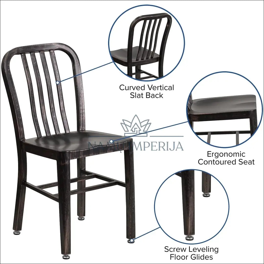 Metalinė kėdė VI1072 - €53 Save 50% 50-100, __label:Pristatymas 1-2 d.d., color-auksine, color-ruda, kedes-valgomojo