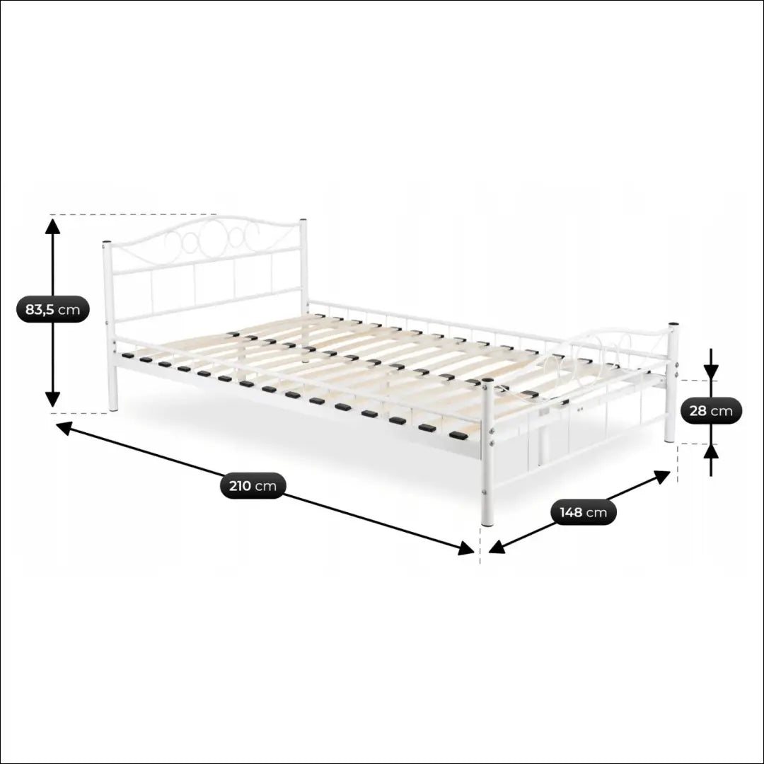 Metalinė lova 140x200 balta TE2591 - €127.91 Save 15% __label:Pristatymas 5-14 d.d., Newelite Naujausi produktai | Namų