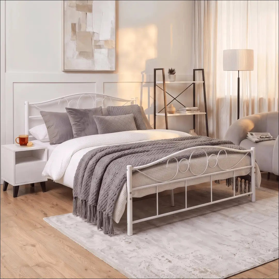 Metalinė lova 140x200 balta TE2591 - €127.91 Save 15% __label:Pristatymas 5-14 d.d., Newelite Naujausi produktai | Namų