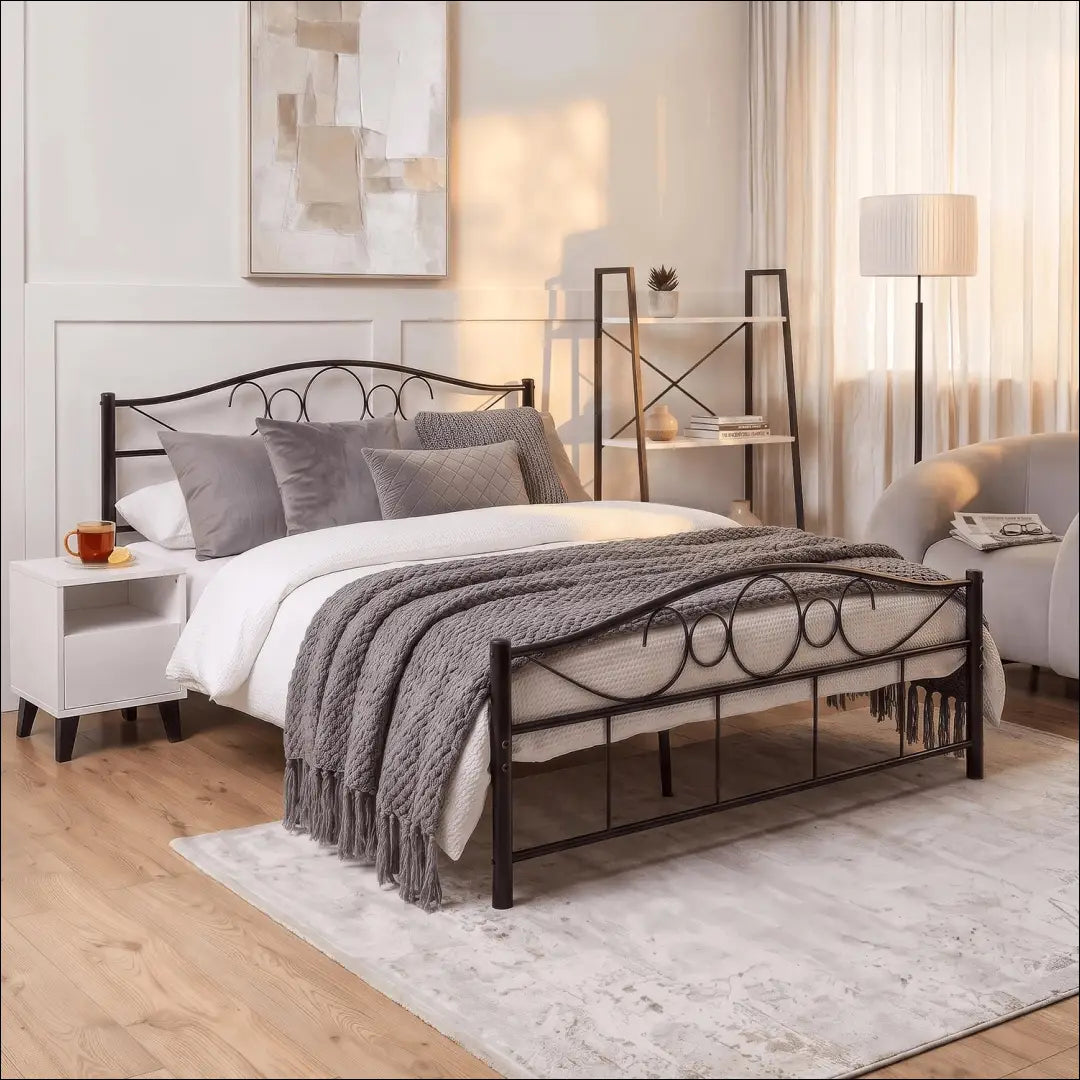 Metalinė lova 140x200 juoda TE2592 - €127.91 Save 15% __label:Pristatymas 5-14 d.d., Newelite Naujausi produktai | Namų