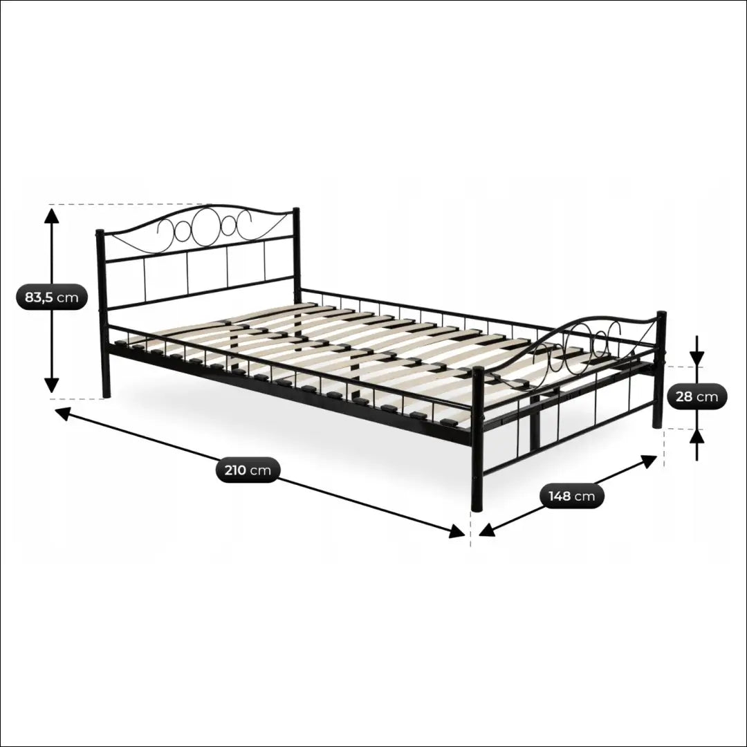 Metalinė lova 140x200 juoda TE2592 - €127.91 Save 15% __label:Pristatymas 5-14 d.d., Newelite Naujausi produktai | Namų