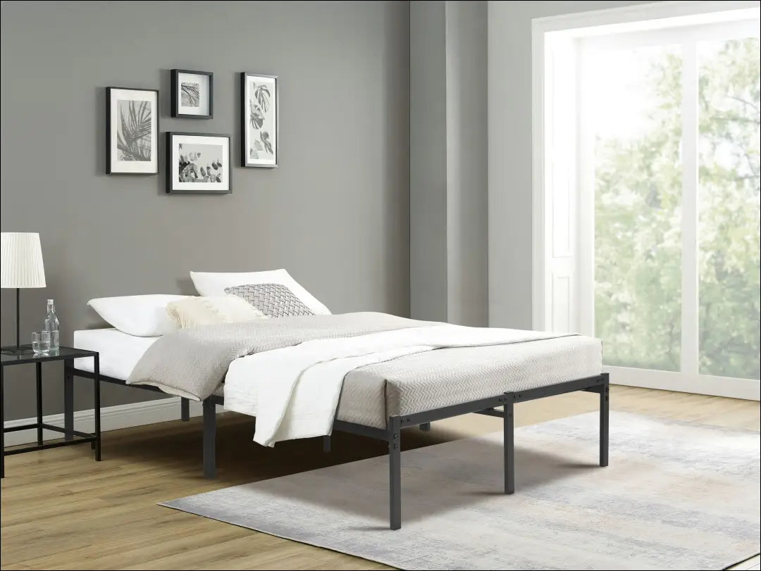 Metalinė lova (140x200cm) GI665 - €65 Save 50% 50-100, __label:Pristatymas 1-2 d.d., color-juoda, lovos-miegamojo,