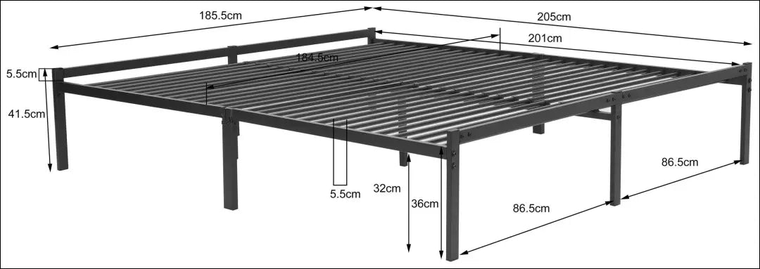 Metalinė lova (180x200cm) GI709 - €120 Save 50% 100-200, __label:Pristatymas 1-2 d.d., color-juoda, lovos-miegamojo,