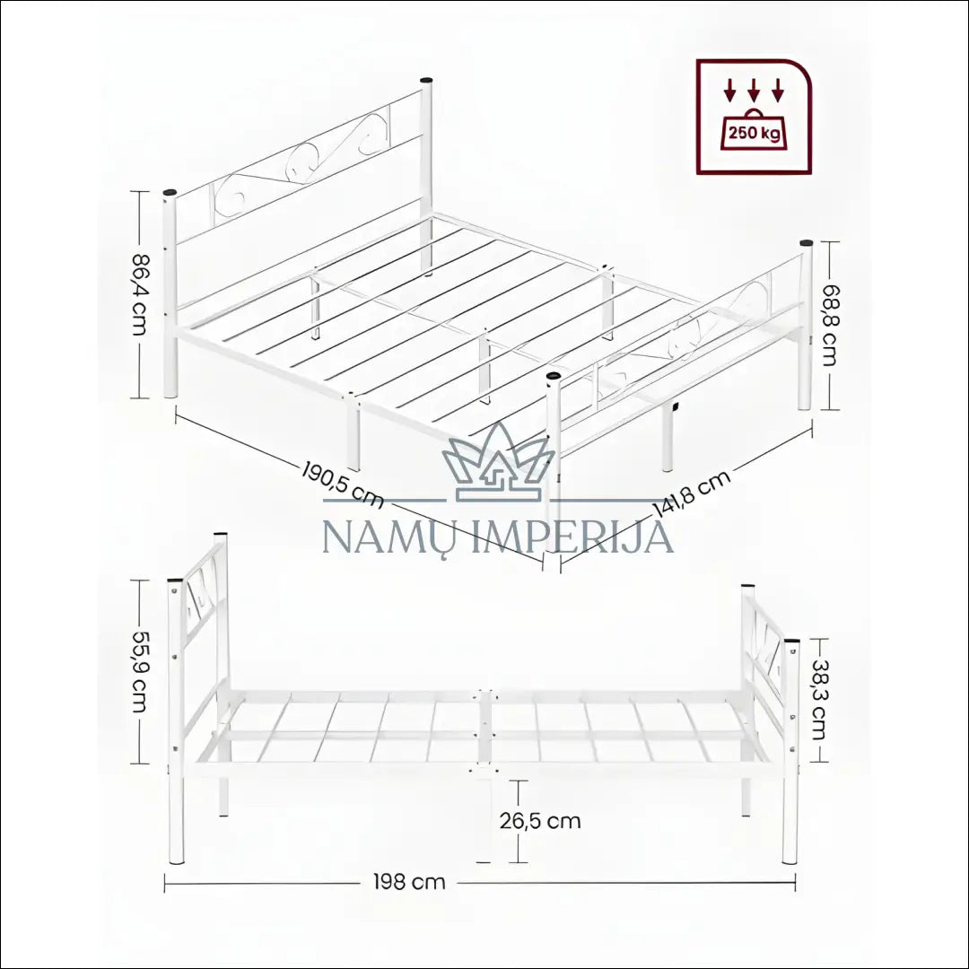 Metalinės lovos rėmas SM714 - €175 Save 30% 100-200, __label:Pristatymas 5-14 d.d., lova, notouch30, song