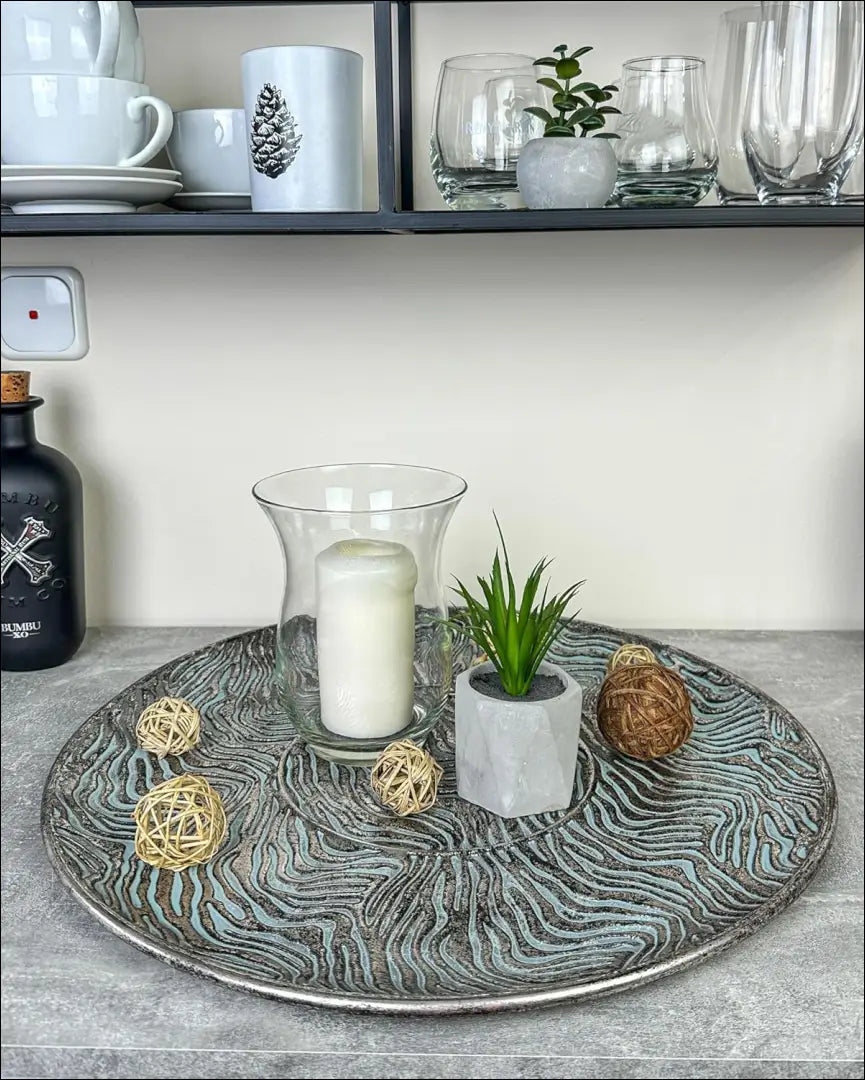 Metalinis padėklas DI12054 - €22 Save 50% __label:Pristatymas 1-2 d.d., color-sidabrine, indai, interjeras,
