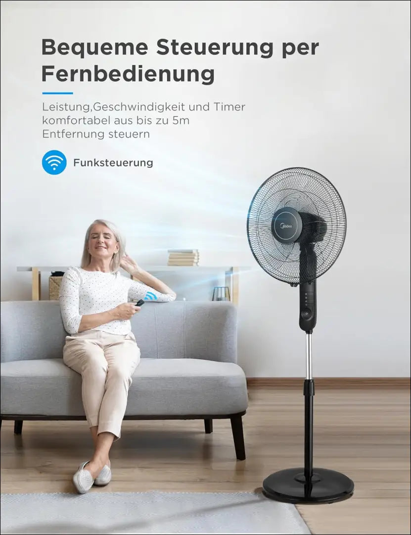 „Midea FS40-15FR“ pastatomas ventiliatorius SP245 - €30 Save 50% 25-50, __label:Pristatymas 1-2 d.d., color-juoda,