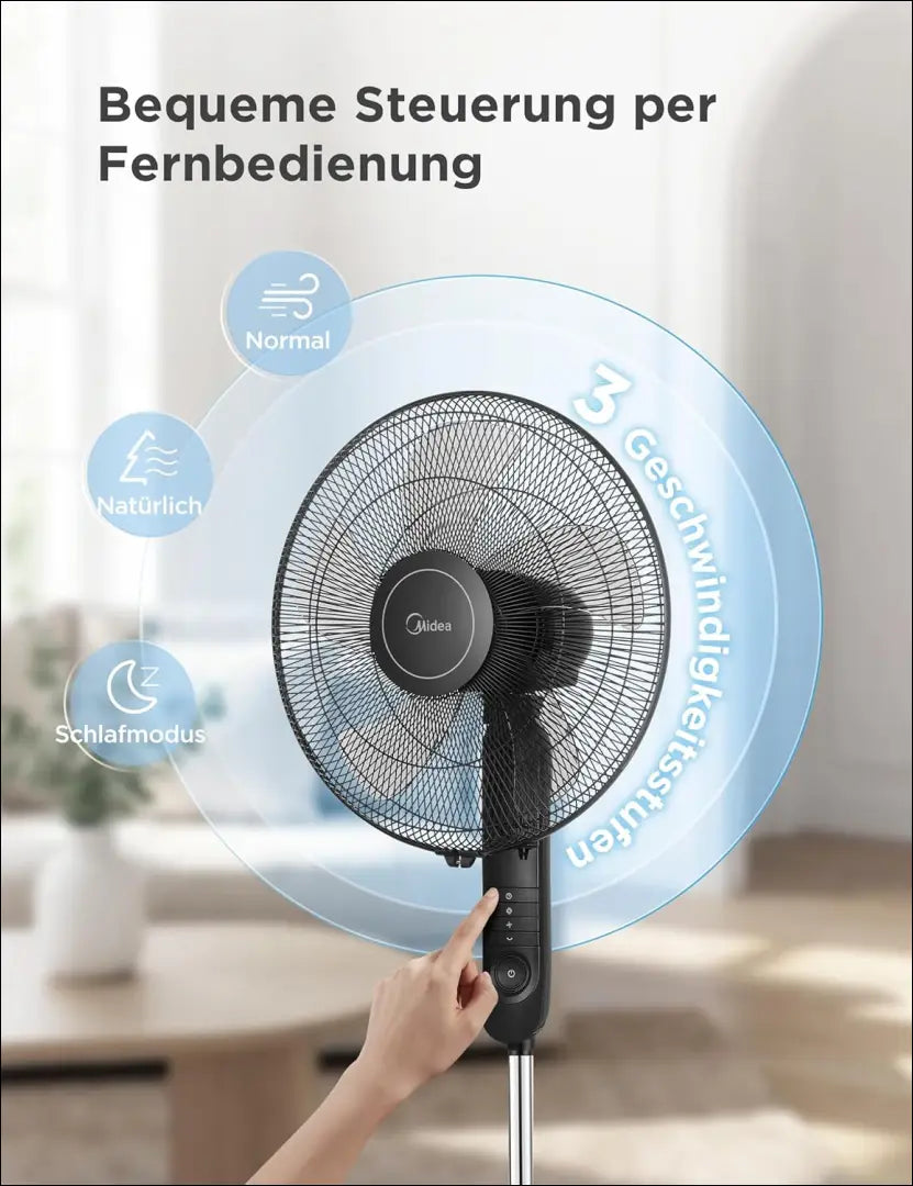 „Midea FS40-15FR“ pastatomas ventiliatorius SP245 - €30 Save 50% 25-50, __label:Pristatymas 1-2 d.d., color-juoda,