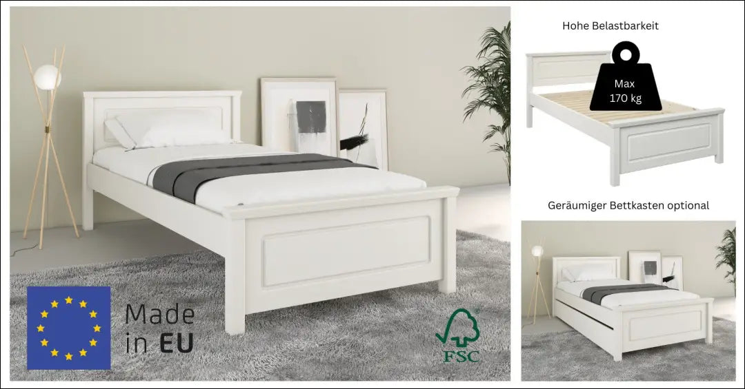 Miegamojo lova (100x200cm) GI701 - €145 Save 50% 100-200, __label:Pristatymas 1-2 d.d., color-balta, lovos-miegamojo,