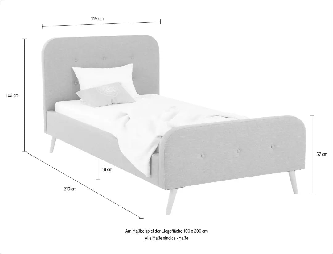 Miegamojo lova (100x200cm) GI718 - €160 Save 50% 100-200, __label:Pristatymas 1-2 d.d., color-pilka, lovos-miegamojo,