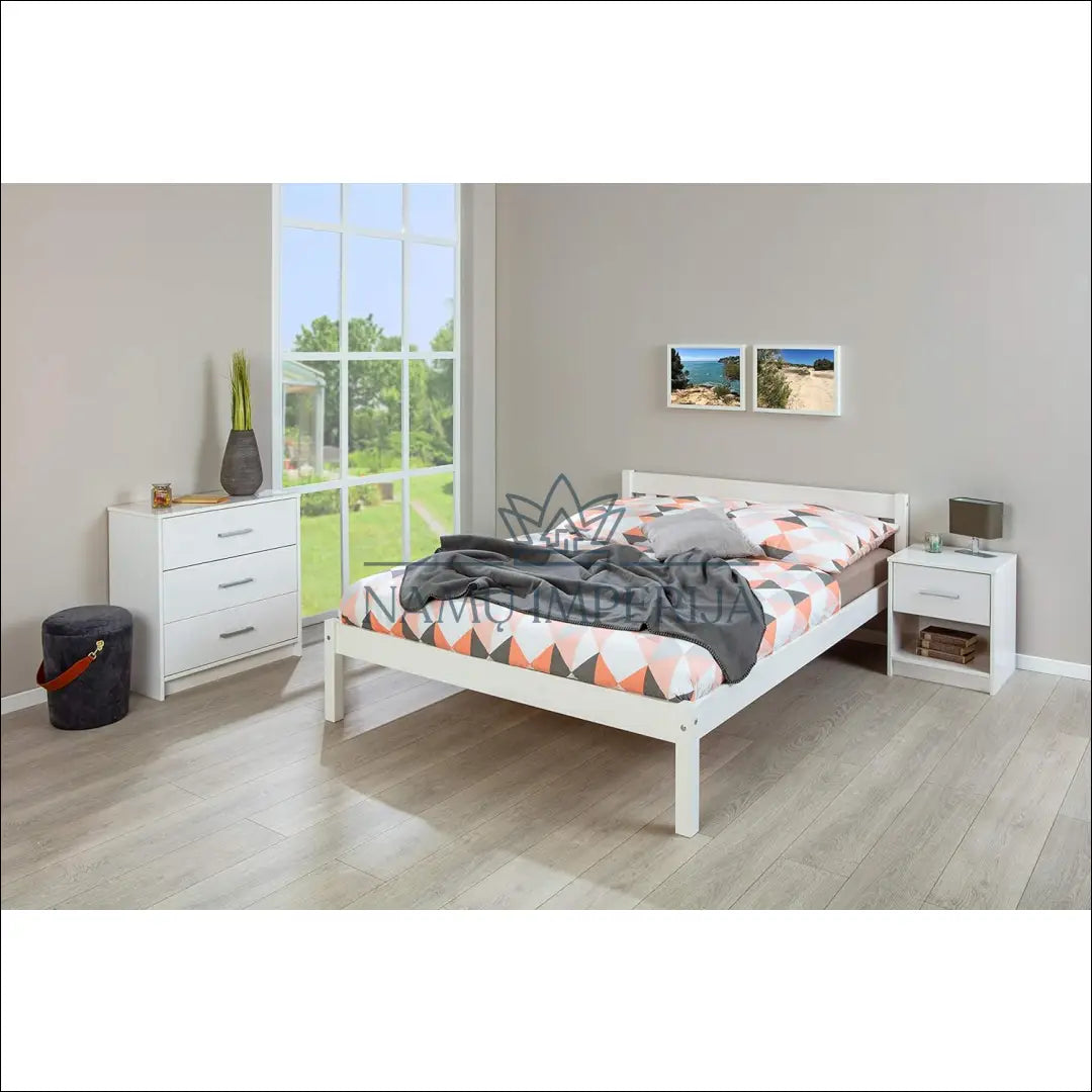 Miegamojo lova (140x200cm) GI282 - €154 Save 65% 100-200, __label:Pristatymas 1-2 d.d., color-balta, lovos-miegamojo,