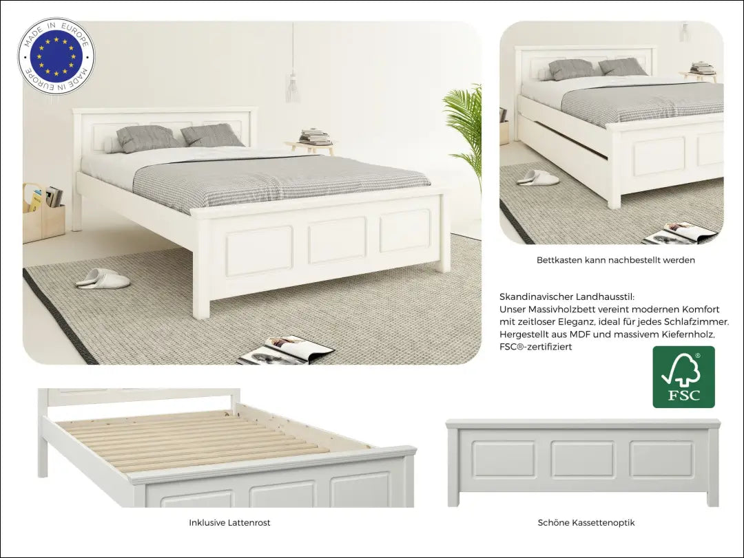 Miegamojo lova (140x200cm) GI692 - €220 Save 50% __label:Pristatymas 1-2 d.d., color-balta, lovos-miegamojo,