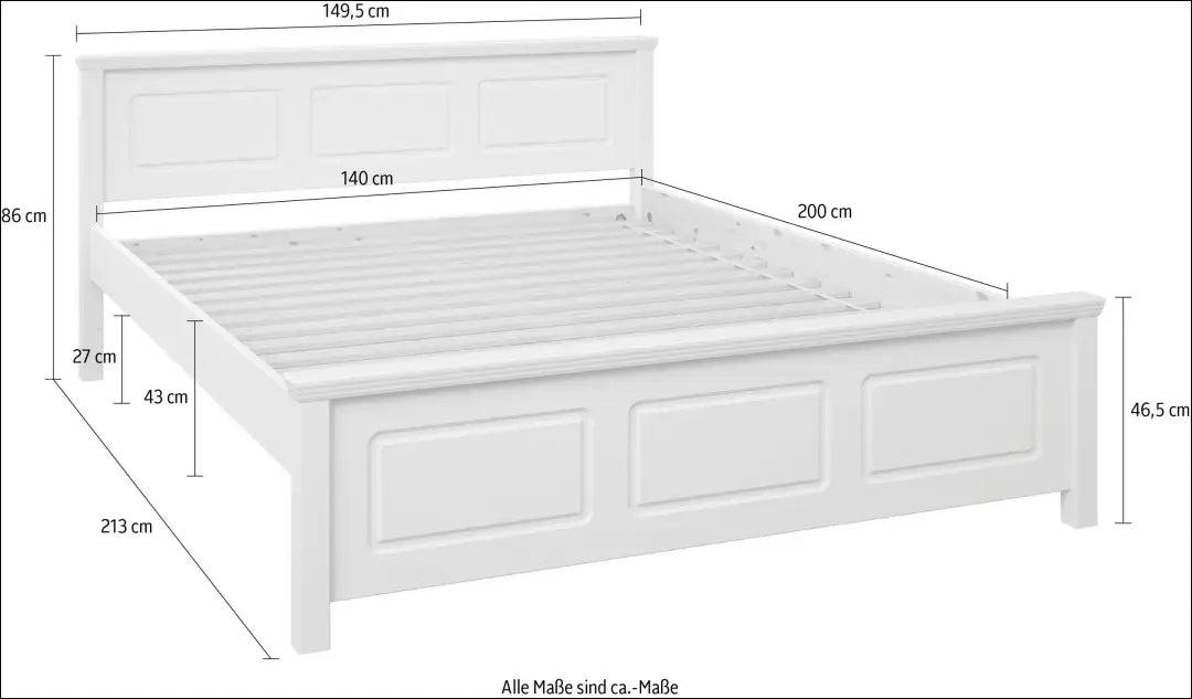 Miegamojo lova (140x200cm) GI692 - €220 Save 50% __label:Pristatymas 1-2 d.d., color-balta, lovos-miegamojo,
