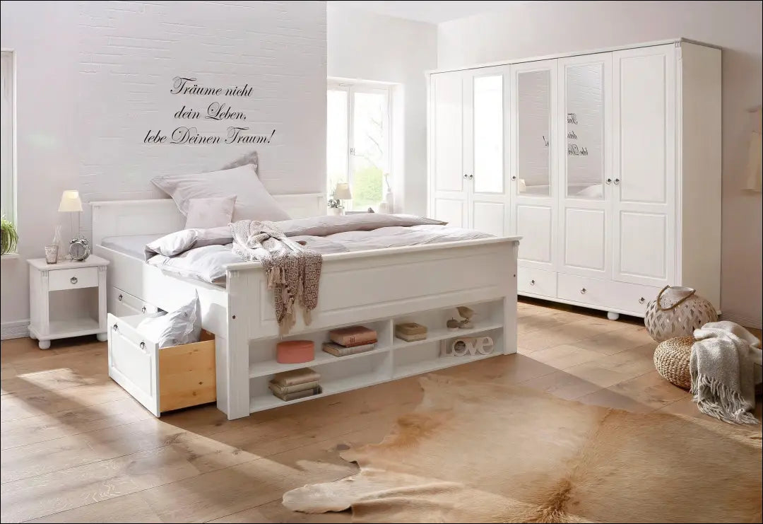 Miegamojo lova (140x200cm) GI840 - €245 Save 50% __label:Pristatymas 1-2 d.d., color-balta, lovos-miegamojo,