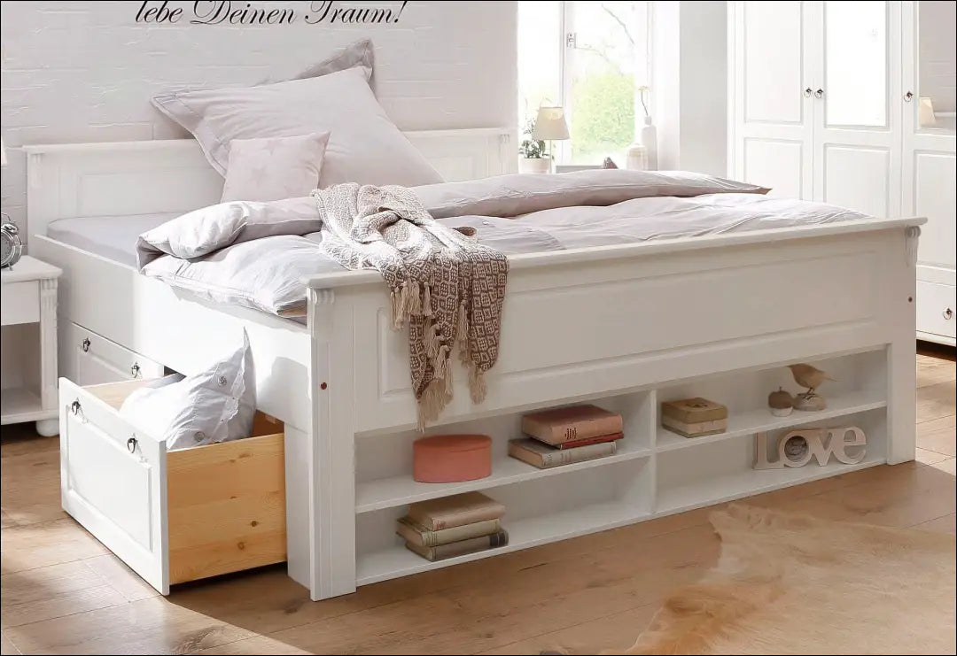 Miegamojo lova (140x200cm) GI840 - €245 Save 50% __label:Pristatymas 1-2 d.d., color-balta, lovos-miegamojo,