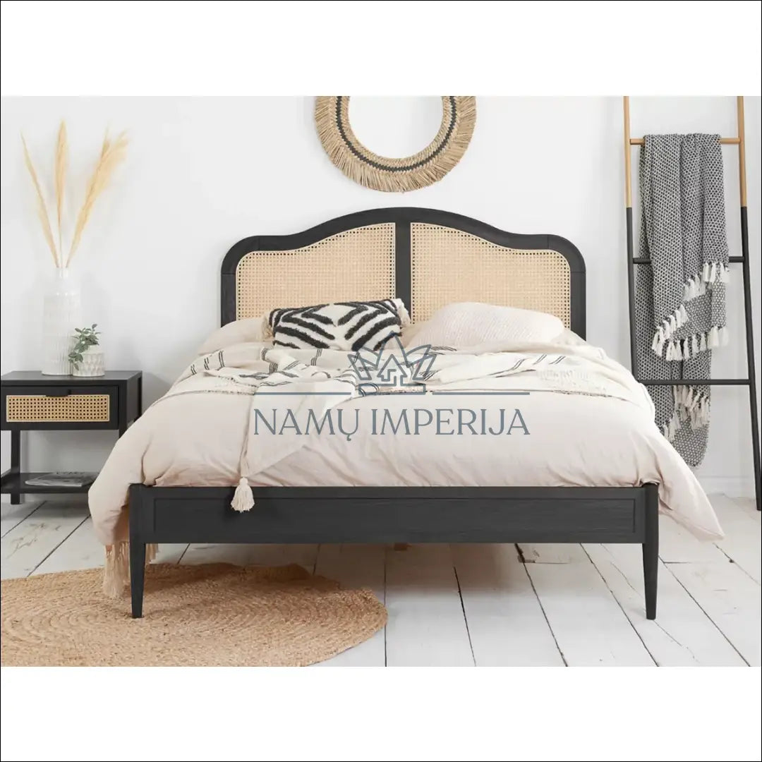 Miegamojo lova (150x200cm) GI504 - €460 Save 50% __label:Pristatymas 1-2 d.d., color-juoda, color-smelio,