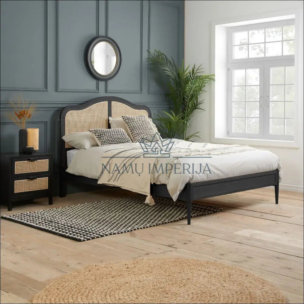 Miegamojo lova (150x200cm) GI504 - €460 Save 50% __label:Pristatymas 1-2 d.d., color-juoda, color-smelio,