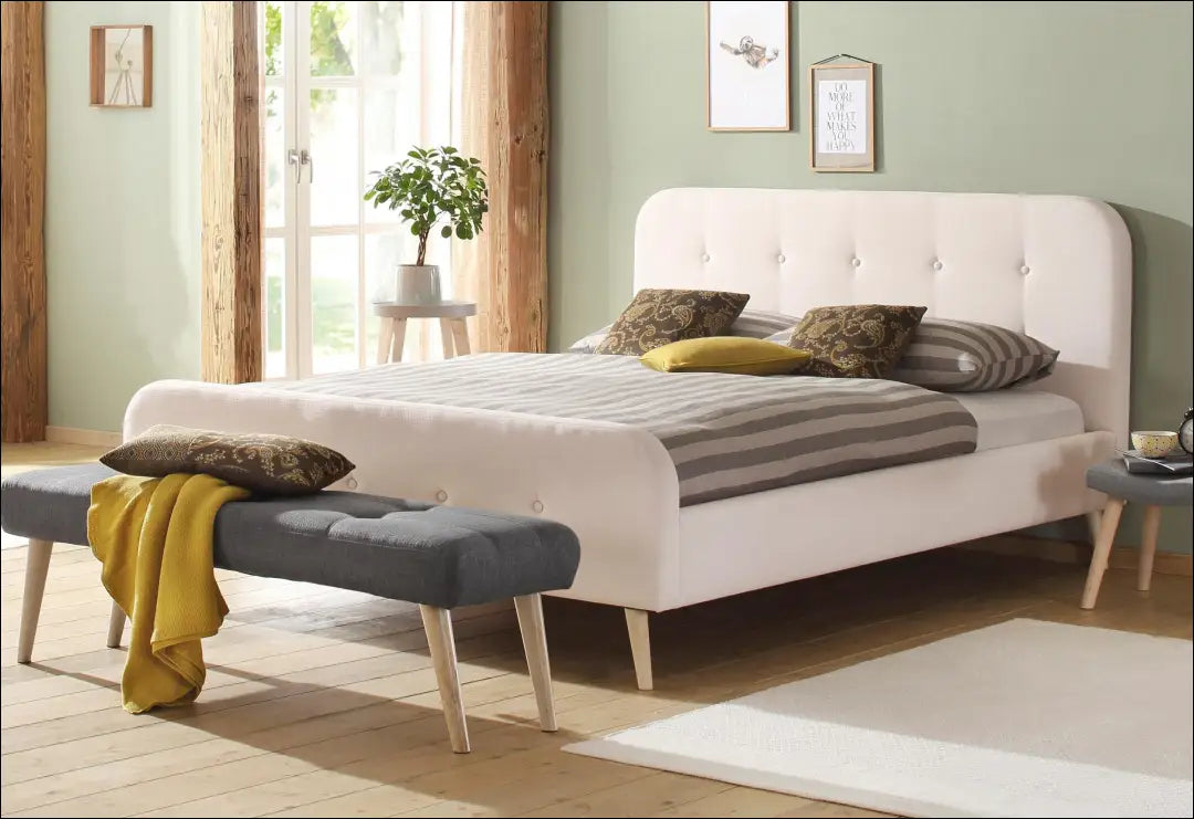 Miegamojo lova (160x200cm) GI713 - €210 Save 50% __label:Pristatymas 1-2 d.d., color-kremas, lovos-miegamojo,