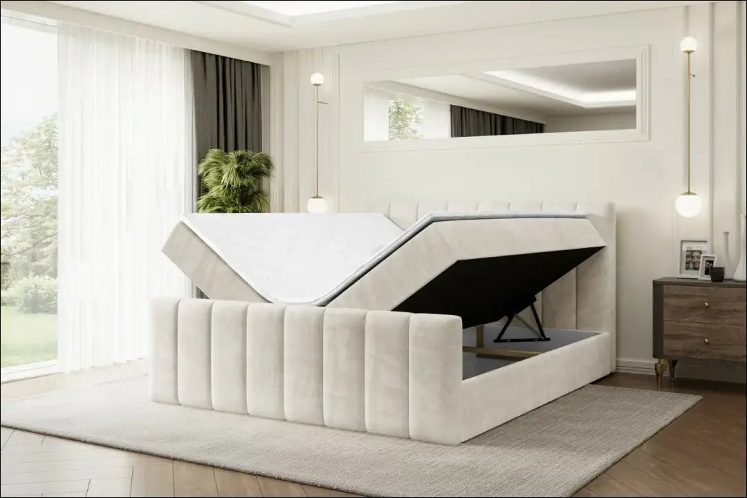 Miegamojo lova (160x200cm) GI903 - €735 Save 30% __label:Pristatymas 1-2 d.d., color-kremas, lovos-miegamojo,