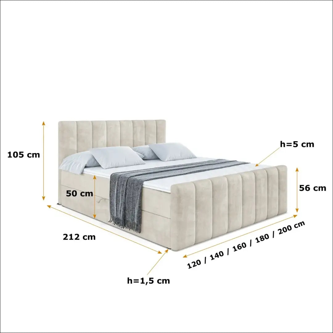 Miegamojo lova (160x200cm) GI903 - €735 Save 30% __label:Pristatymas 1-2 d.d., color-kremas, lovos-miegamojo,