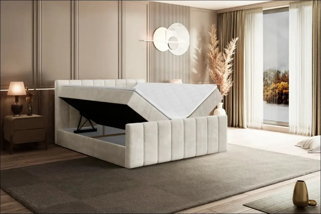 Miegamojo lova (160x200cm) GI903 - €735 Save 30% __label:Pristatymas 1-2 d.d., color-kremas, lovos-miegamojo,