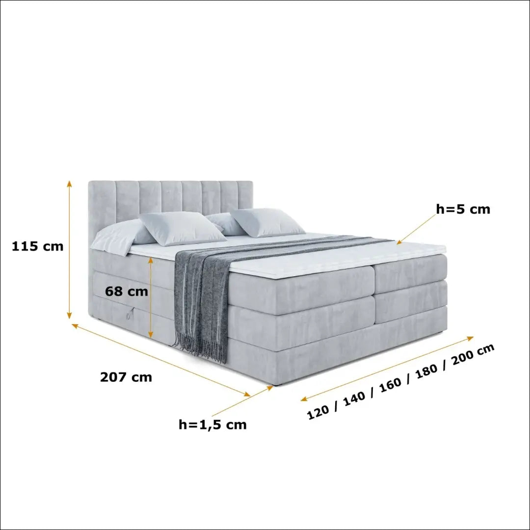 Miegamojo lova (160x200cm) GI904 - €938 Save 30% __label:Pristatymas 1-2 d.d., color-pilka, lovos-miegamojo,