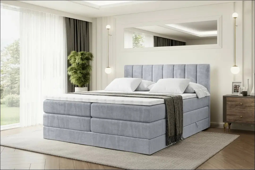 Miegamojo lova (160x200cm) GI904 - €938 Save 30% __label:Pristatymas 1-2 d.d., color-pilka, lovos-miegamojo,