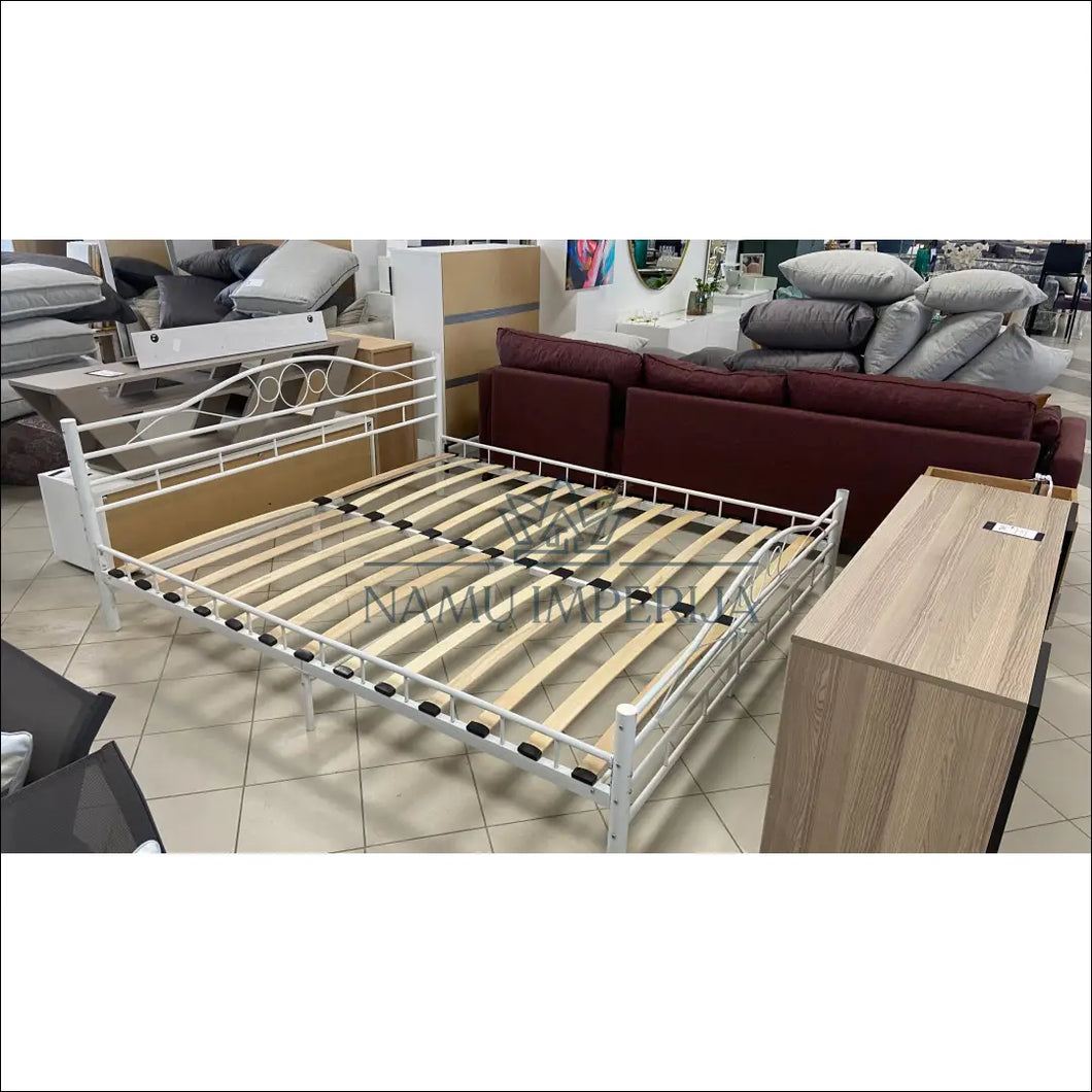 Miegamojo lova (180x200cm) GI350 - €30 Save 90% 25-50, color-balta, material-mediena, material-metalas, pazeistas