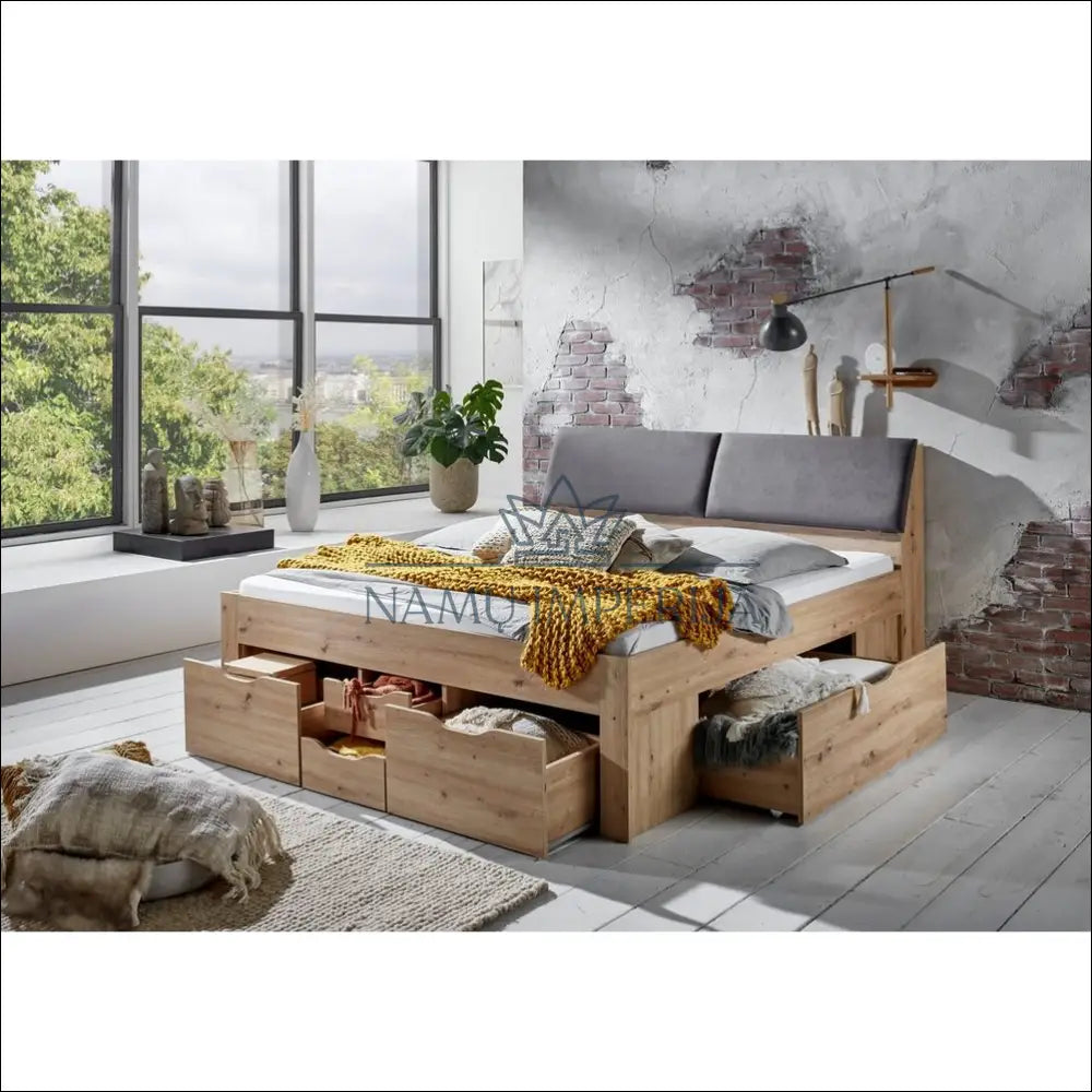 Miegamojo lova (180x200cm) GI583 - €449 Save 50% __label:Pristatymas 1-2 d.d., color-pilka, color-ruda,