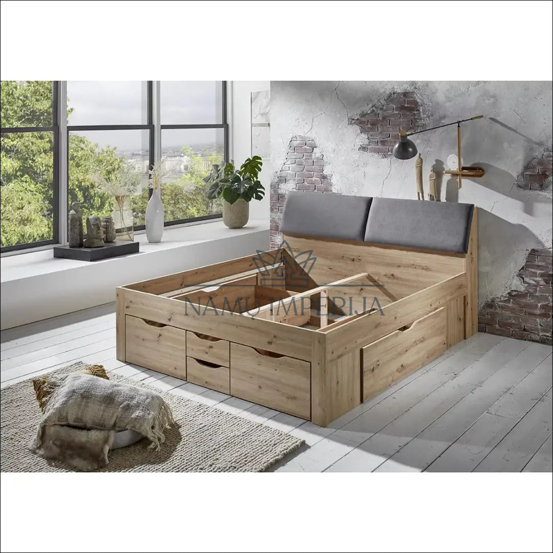 Miegamojo lova (180x200cm) GI583 - €449 Save 50% __label:Pristatymas 1-2 d.d., color-pilka, color-ruda,