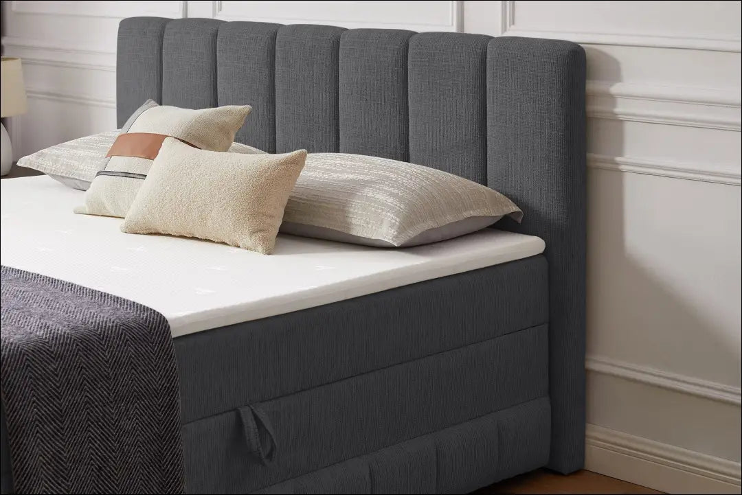 Miegamojo lova (180x200cm) GI805 - €650 Save 50% __label:Pristatymas 1-2 d.d., color-pilka, lovos-miegamojo,