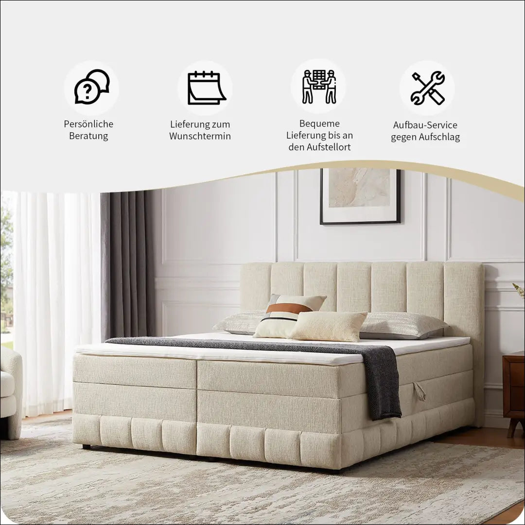 Miegamojo lova (180x200cm) GI805 - €650 Save 50% __label:Pristatymas 1-2 d.d., color-pilka, lovos-miegamojo,