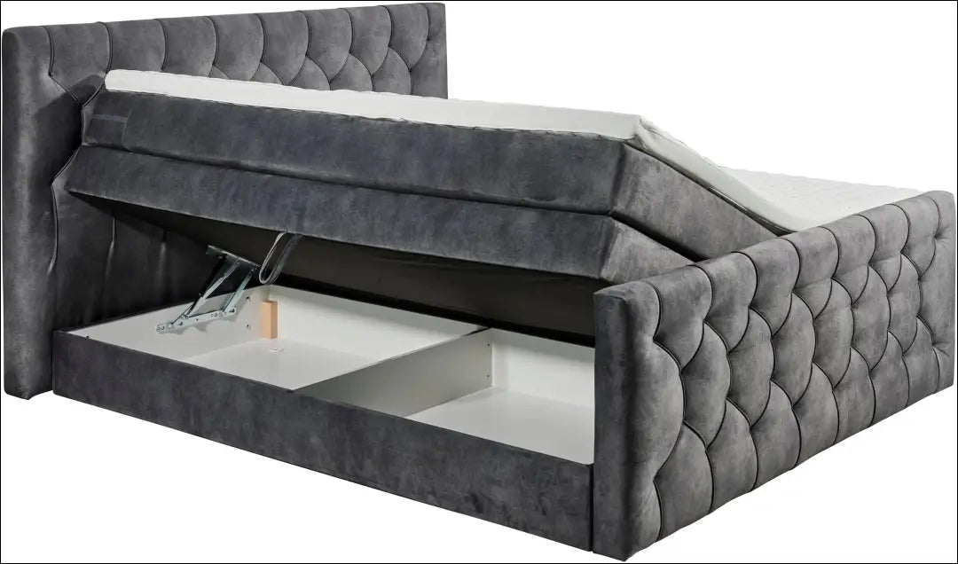 Miegamojo lova (180x200cm) GI814 - €600 Save 60% __label:Pristatymas 1-2 d.d., color-pilka, material-aksomas,
