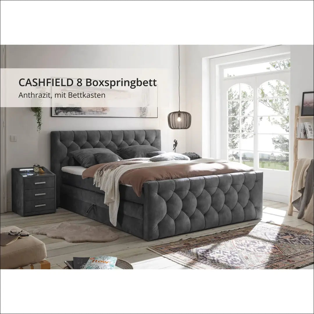 Miegamojo lova (180x200cm) GI814 - €600 Save 60% __label:Pristatymas 1-2 d.d., color-pilka, material-aksomas,
