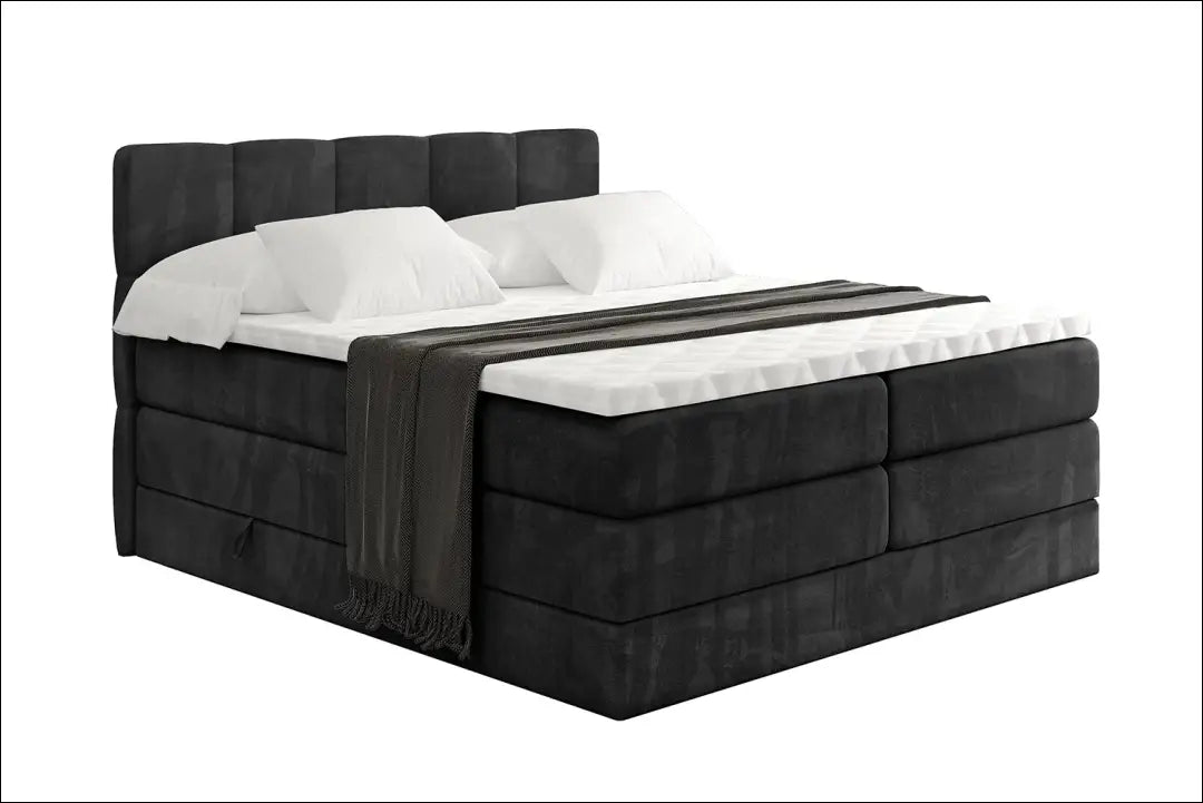 Miegamojo lova (180x200cm) GI901 - €670 Save 50% __label:Pristatymas 1-2 d.d., color-juoda, material-aksomas,