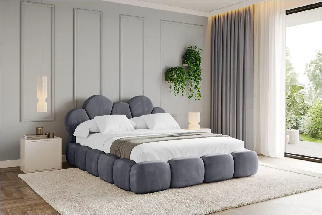 Miegamojo lova (180x200cm) GI905 - €910 Save 30% __label:Pristatymas 1-2 d.d., color-pilka, lovos-miegamojo,