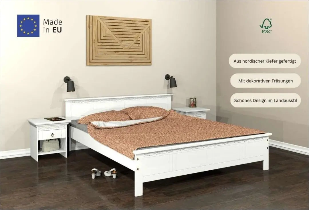 Miegamojo lova (180x200cm) GI947 - €220 Save 50% __label:Pristatymas 1-2 d.d., color-balta, lovos-miegamojo,