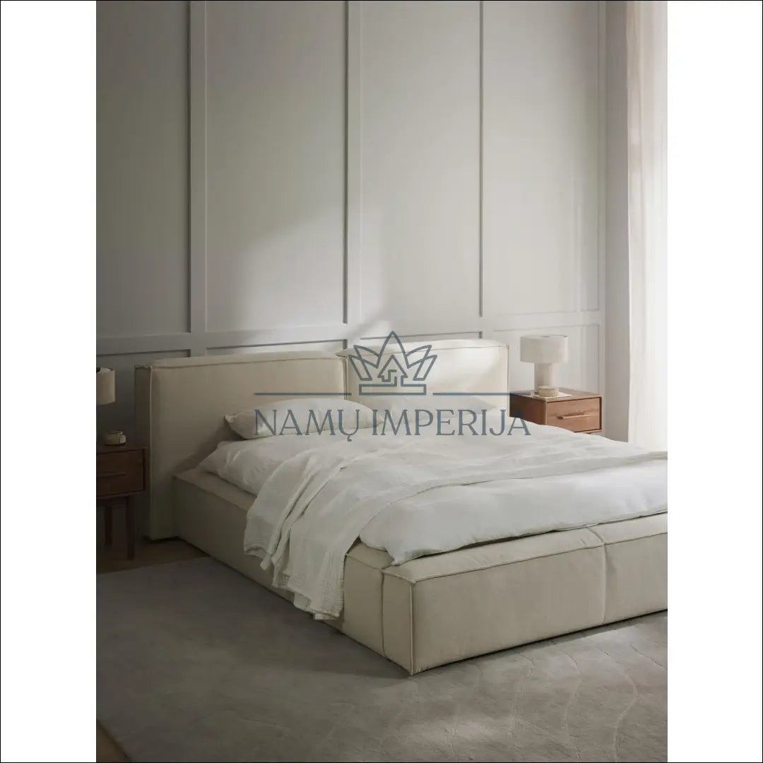 Miegamojo lova (200x200cm) GI382 - €750 Save 50% color-smelio, lovos-miegamojo, material-poliesteris, miegamojo,