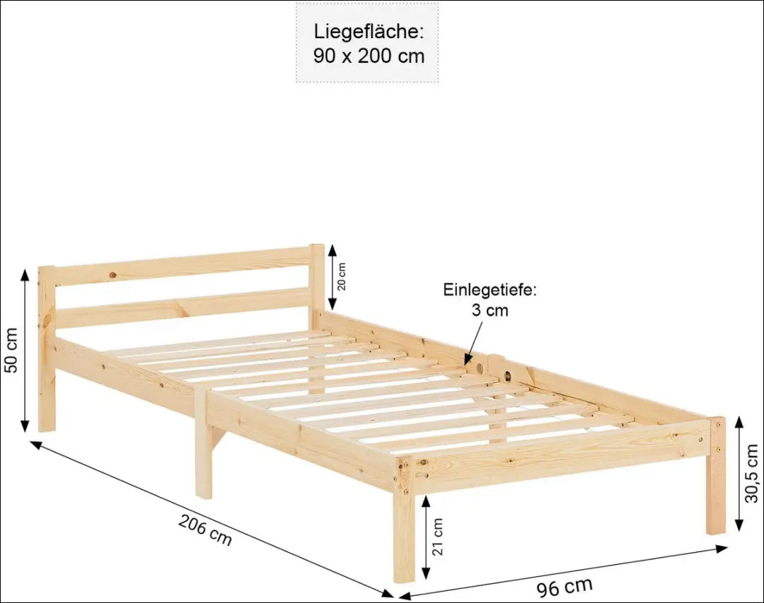 Miegamojo lova (90x200cm) GI630 - €74 Save 50% 50-100, __label:Pristatymas 1-2 d.d., color-ruda, lovos-miegamojo,