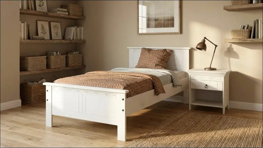 Miegamojo lova (90x200cm) GI672 - €110 Save 50% 100-200, __label:Pristatymas 1-2 d.d., color-balta, lovos-miegamojo,