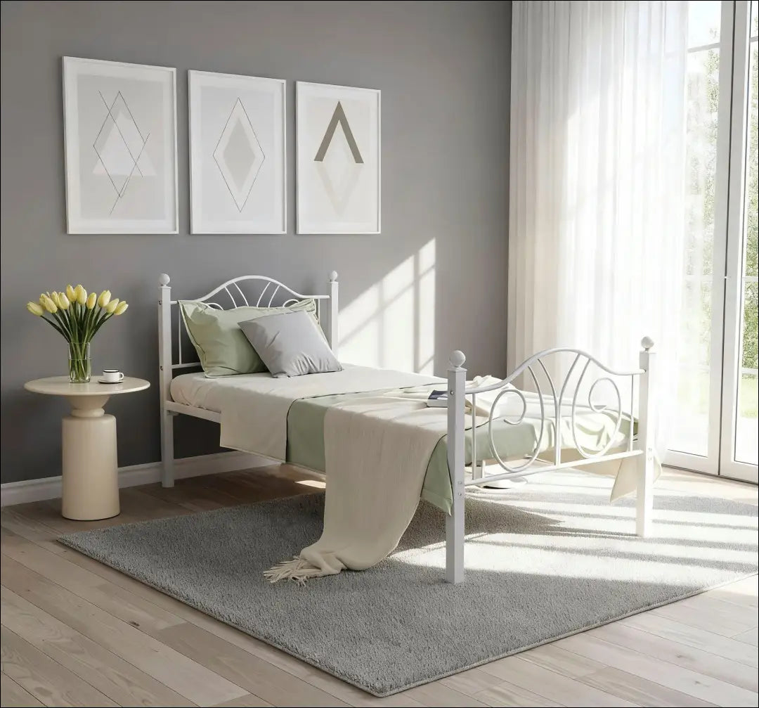 Miegamojo lova (90x200cm) GI824 - €90 Save 50% 50-100, __label:Pristatymas 1-2 d.d., color-balta, lovos-miegamojo,