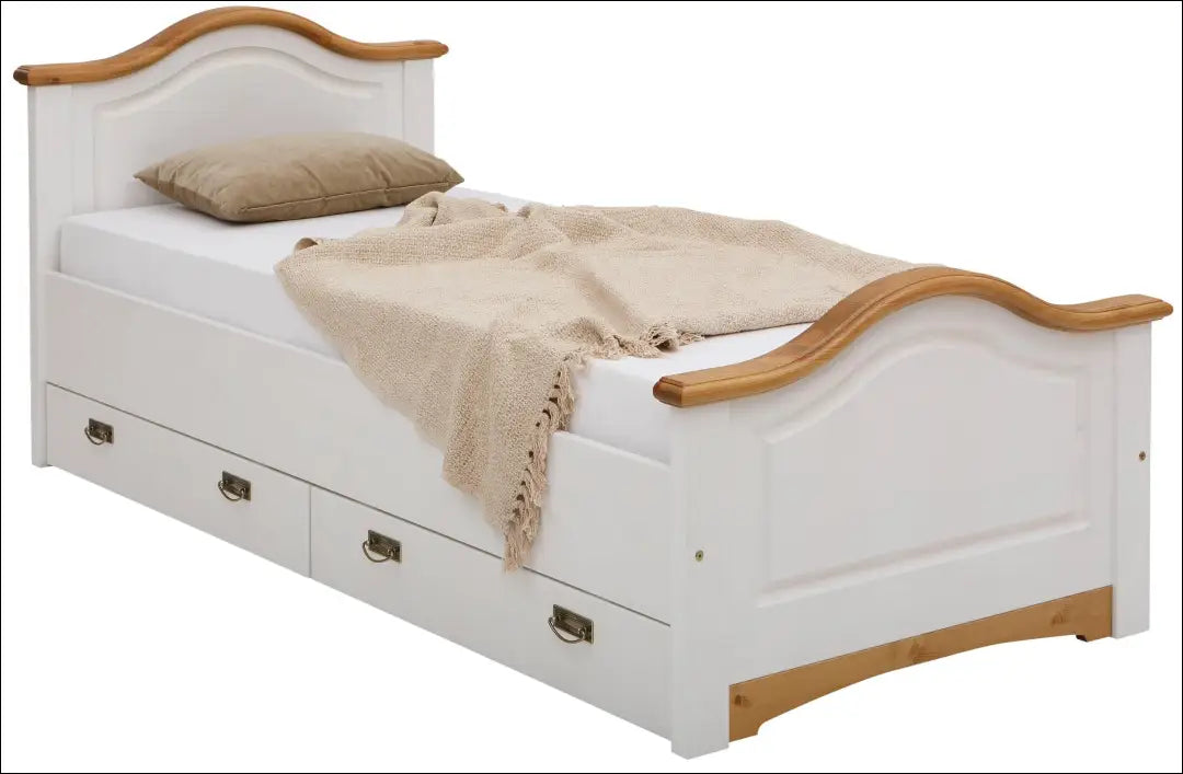 Miegamojo lova (90x200cm) GI851 - €270 Save 50% __label:Pristatymas 1-2 d.d., color-balta, color-ruda, lovos-miegamojo,