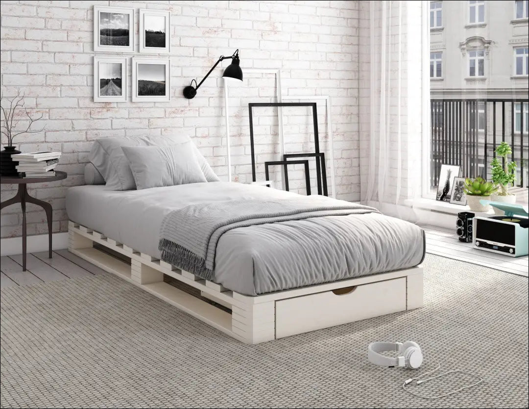 Miegamojo lova (90x200cm) GI878 - €120 Save 50% 100-200, __label:Pristatymas 1-2 d.d., color-balta, lovos-miegamojo,