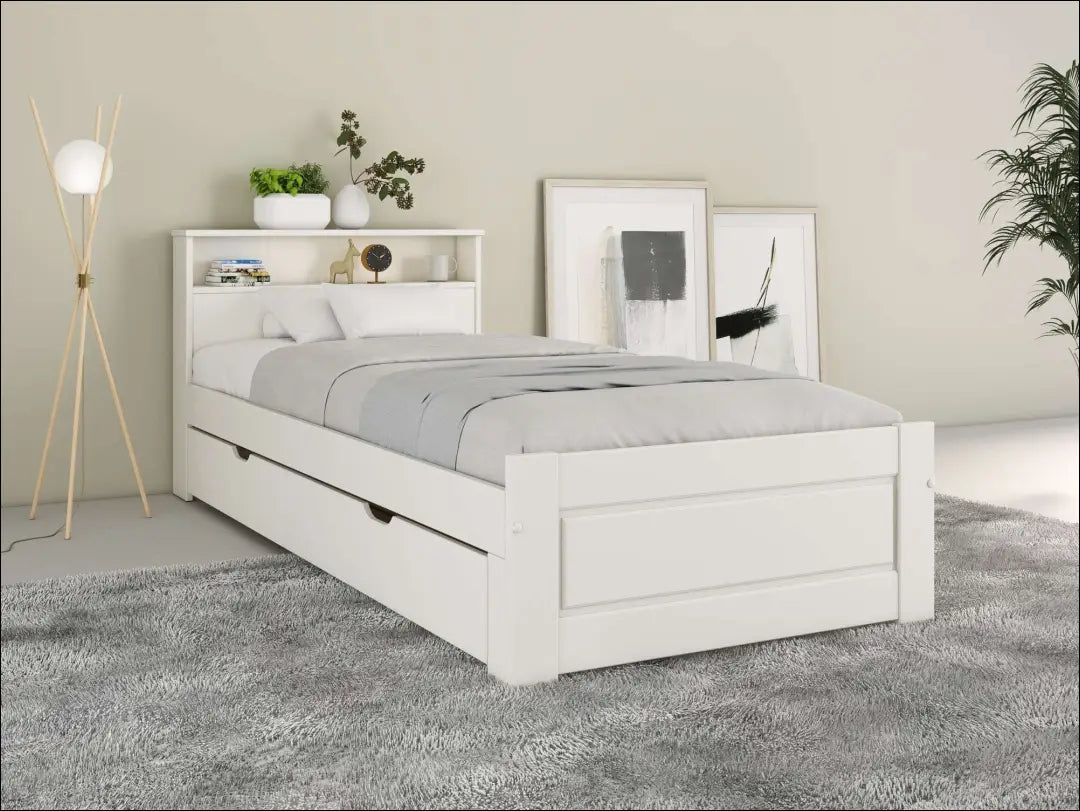 Miegamojo lova (90x200cm) GI881 - €110 Save 60% 100-200, __label:Pristatymas 1-2 d.d., color-balta, material-mdf,